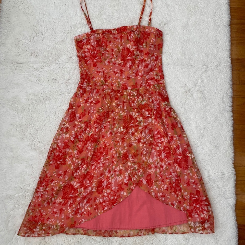 Anthro silk dress size 6 with straps - Picture 2 of 9